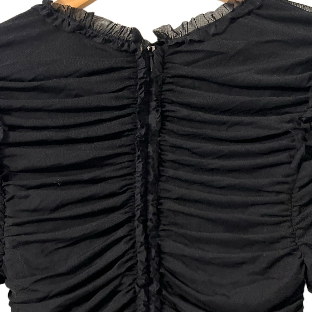 REVOLVE x NBD Las Olas Black Ruched Mesh Long Sleeve Dress - Picture 8 of 9